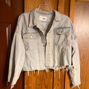 Fashion Nova Blue Cropped Jean Jacket